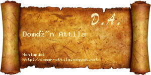 Domán Attila névjegykártya